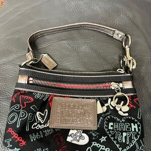 Coach Poppy Black and Red Purse